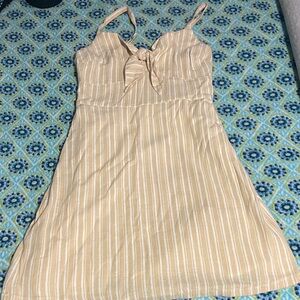Hollister Light Yellow and White Striped Dress